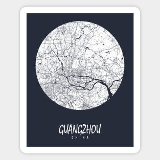 Guangzhou, Guangdong, China City Map - Full Moon Magnet